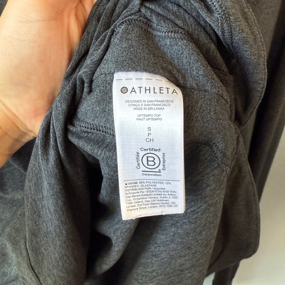 Athleta Women's Uptempo Charcoal Grey Long Sleeve Top - Picture 8 of 8